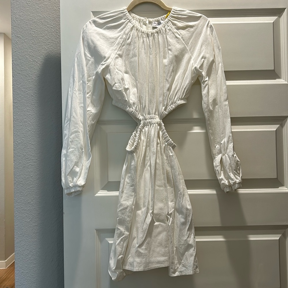 Bershka White Cut Out Mini Dress